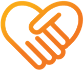 Holding hands heart icon.