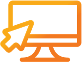 Image of an arrow pointing to a desktop computer