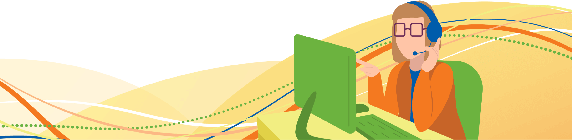 Graphic of phone support person
