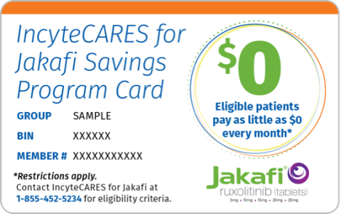 Image of a IncyteCARES for Jakafi Savings card