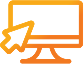 Image of an arrow pointing to a desktop computer